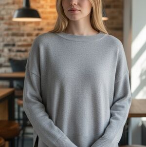 COS  Oversized Light Gray Knit Sweater